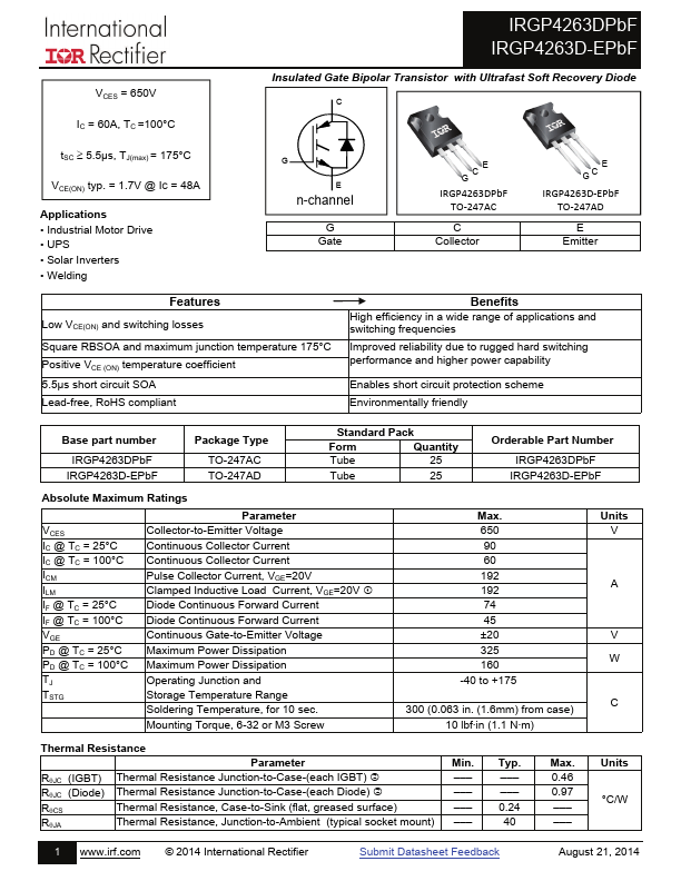 IRGP4263D-EPbF