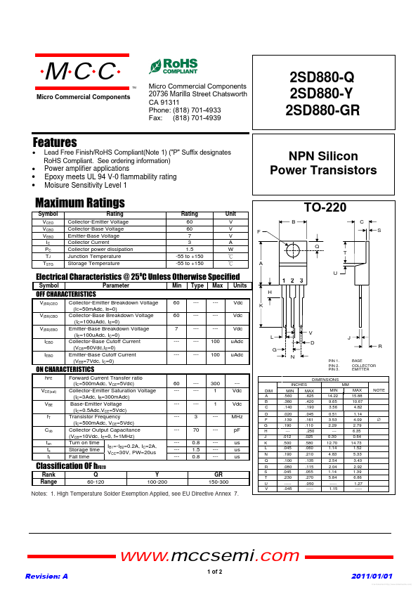 2SD880-Y