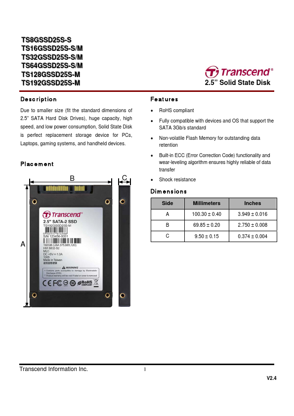 TS16GSSD25S-M