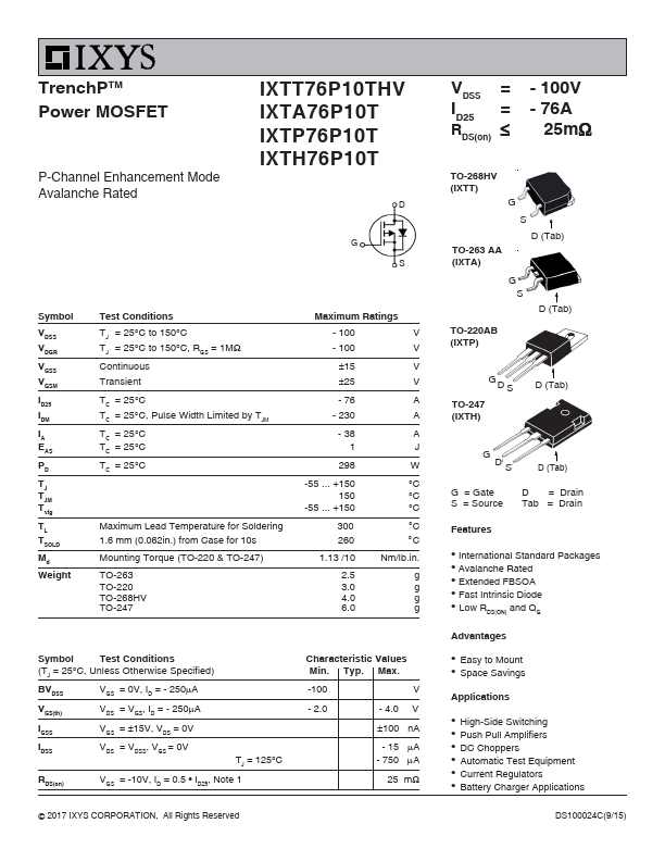 IXTP76P10T