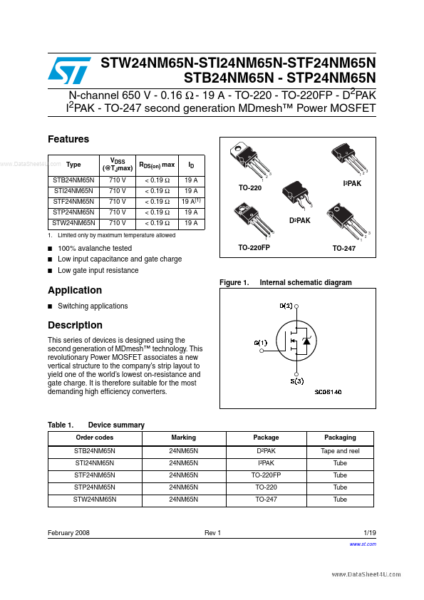 STW24NM65N