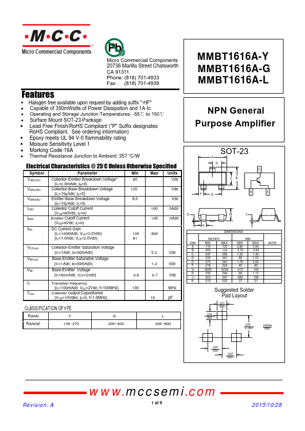 MMBT1616A-G