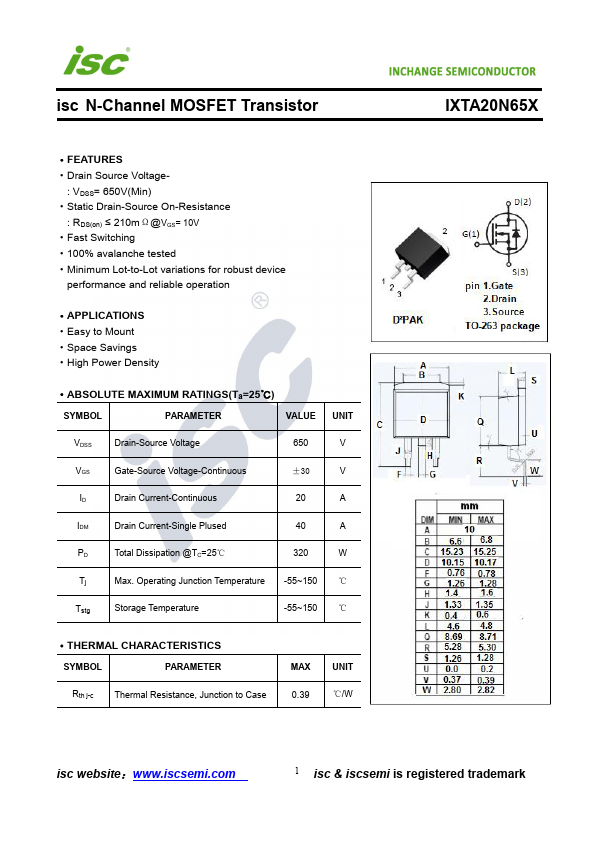 IXTA20N65X