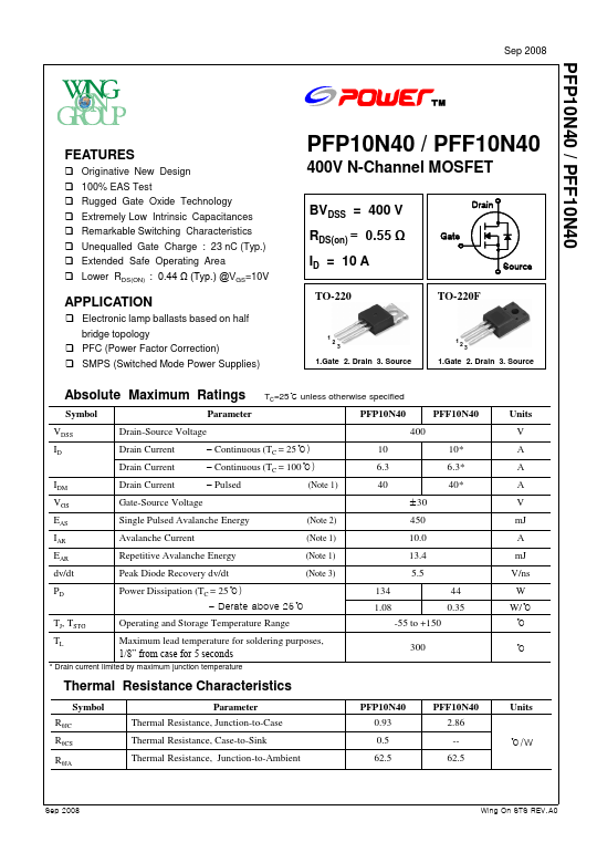 PFP10N40