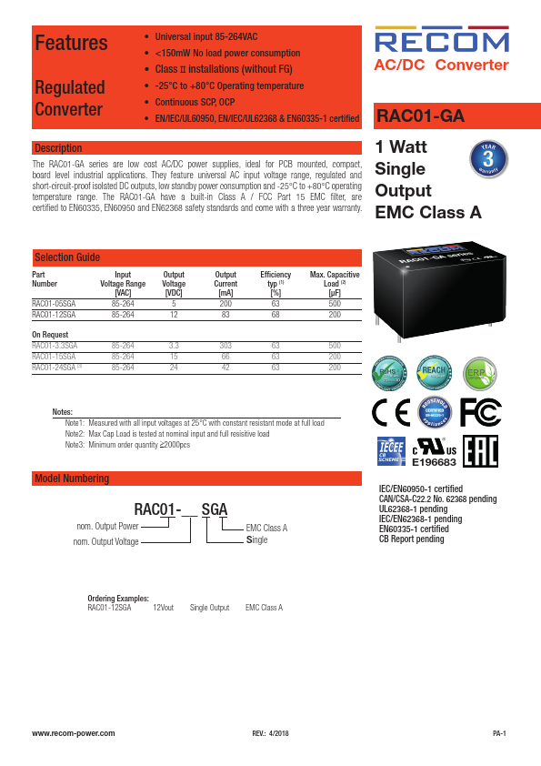 RAC01-3.3SGA