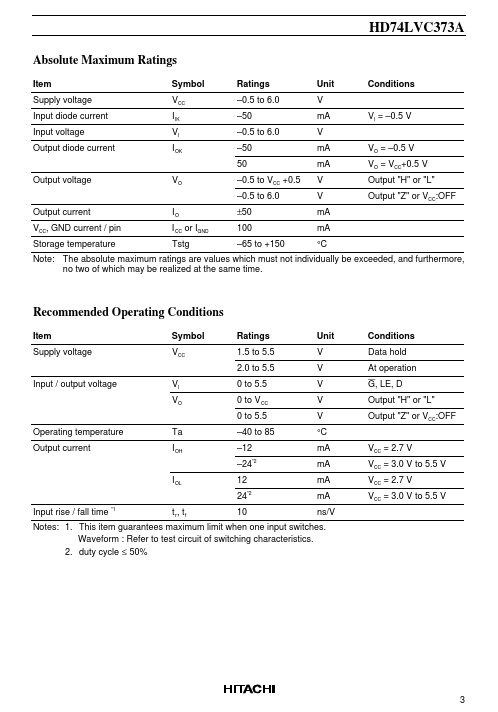 HD74LVC373A