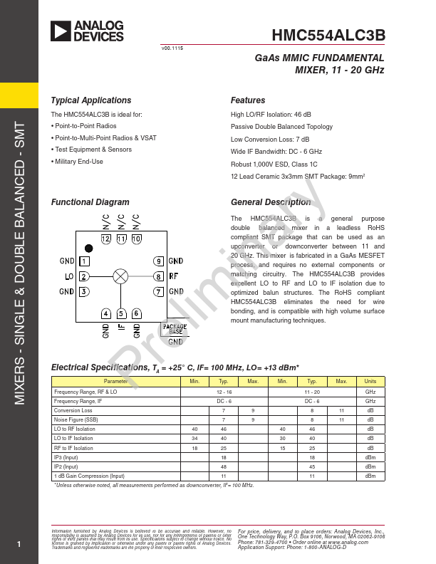 HMC554ALC3B