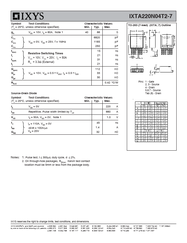 IXTA220N04T2-7