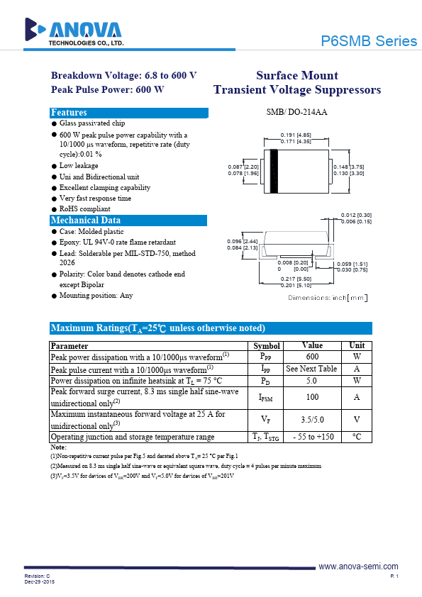 P6SMB250CA