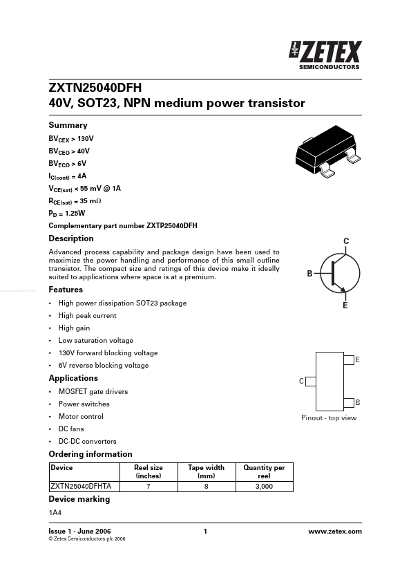 ZXTN25040DFH