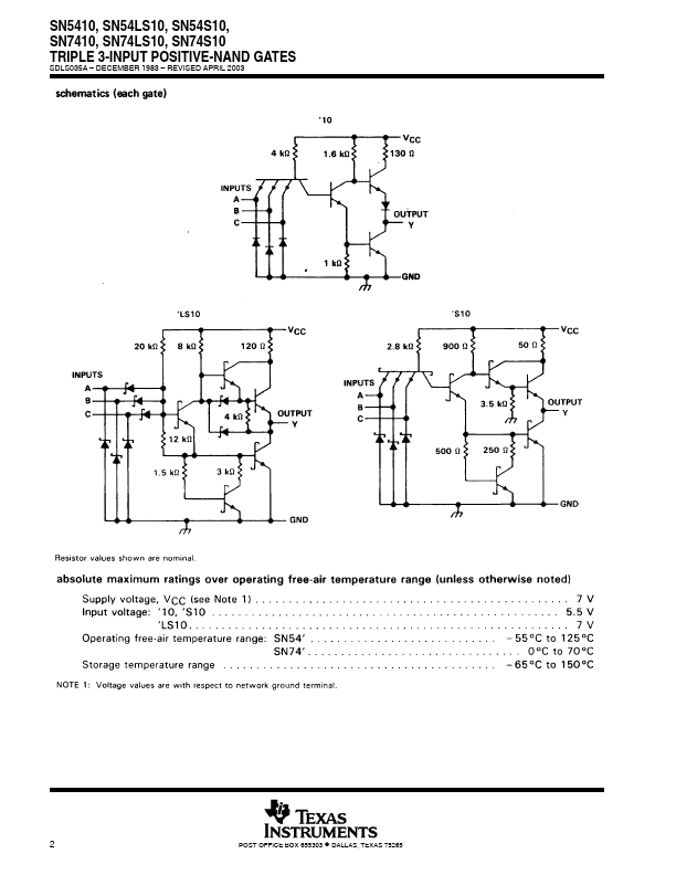 SN74LS10