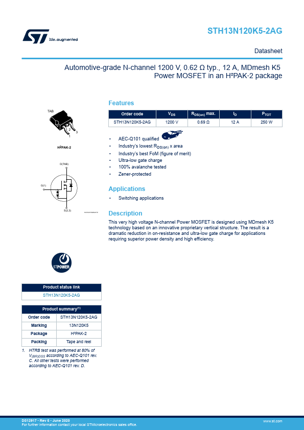 STH13N120K5-2AG