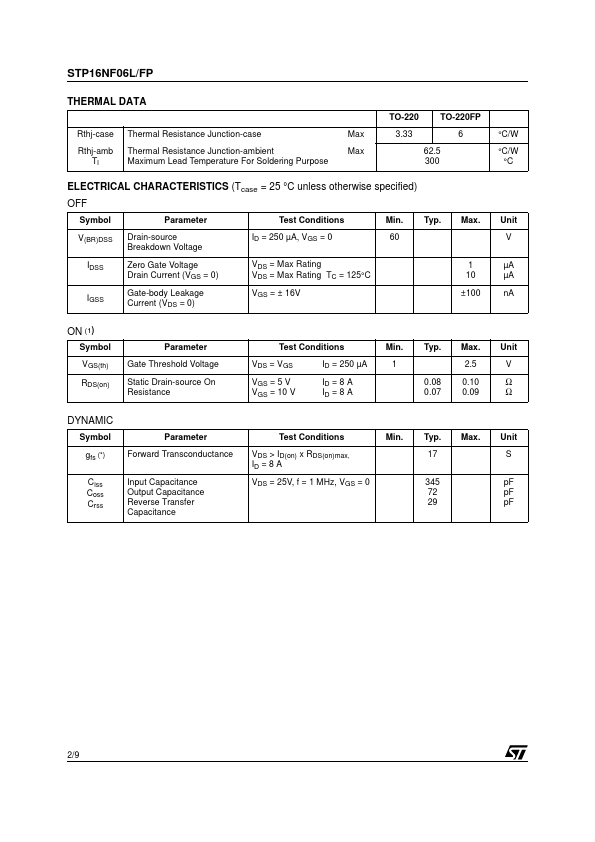 STP16NF06L