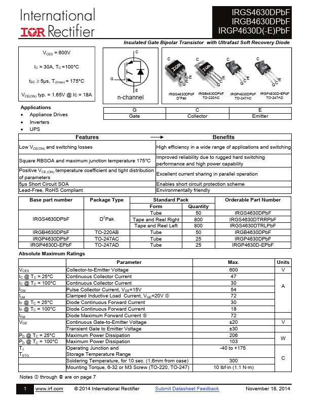 IRGP4630-EDPbF