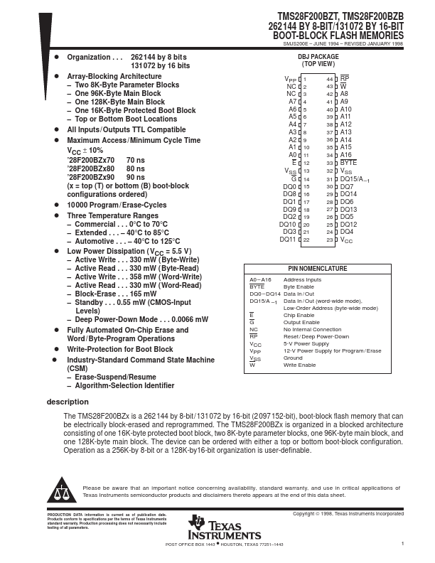 TMS28F200BZB