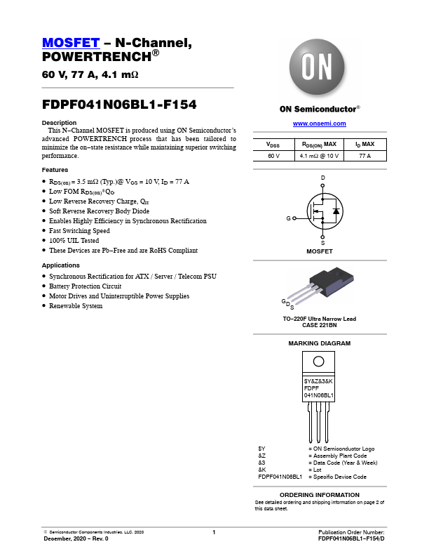 FDPF041N06BL1-F154