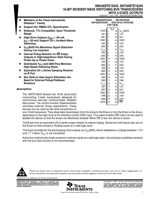 SN74ABTE16245
