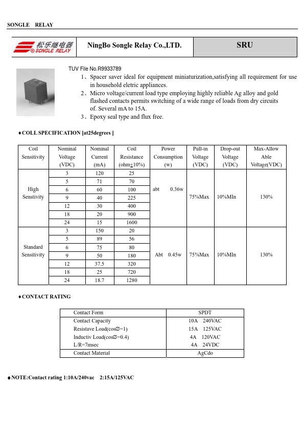 SRU-03VDC-F-D-A