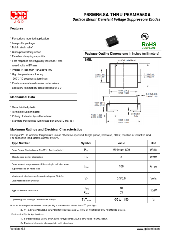 P6SMB12CA