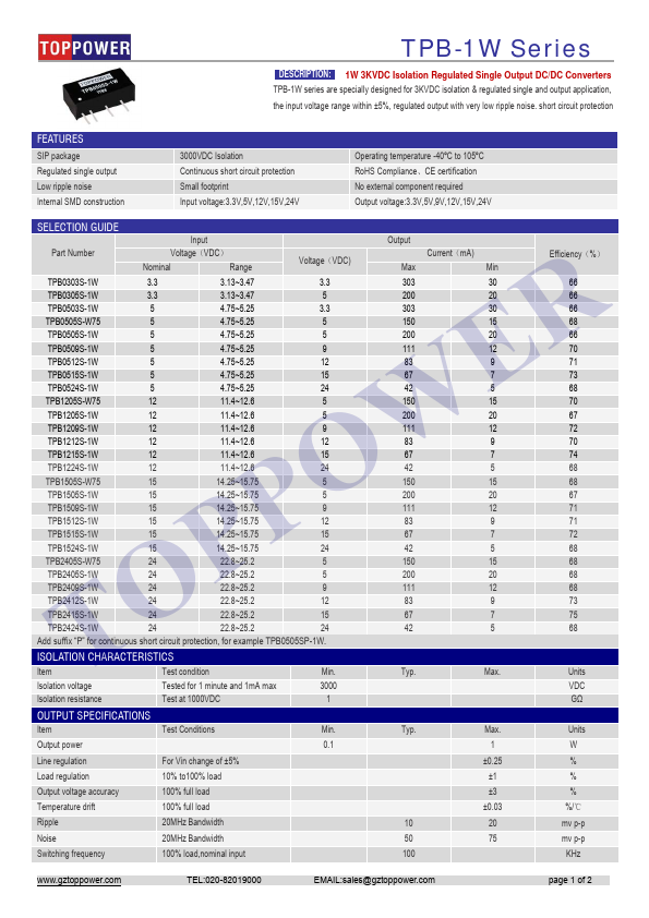 TPB0305S-1W