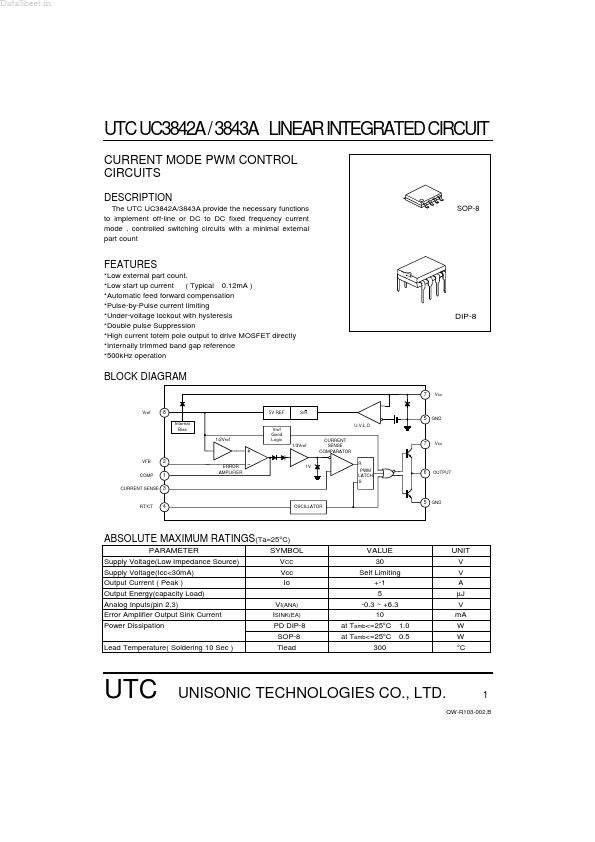 UTC3843A