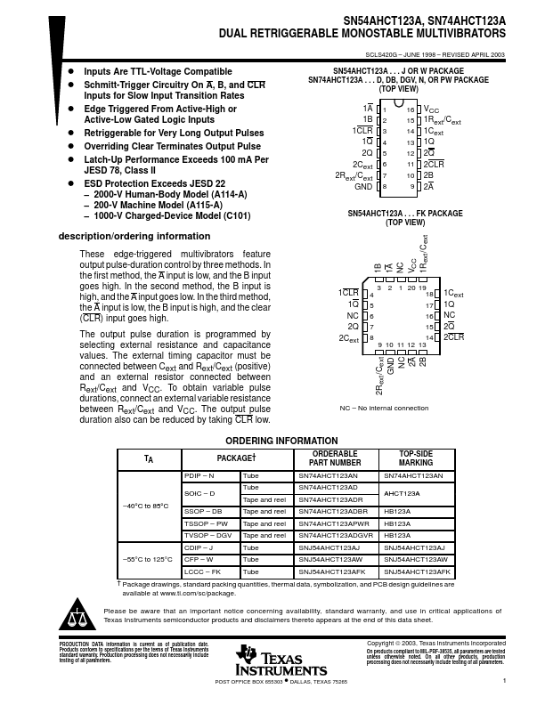 SN74AHCT123A