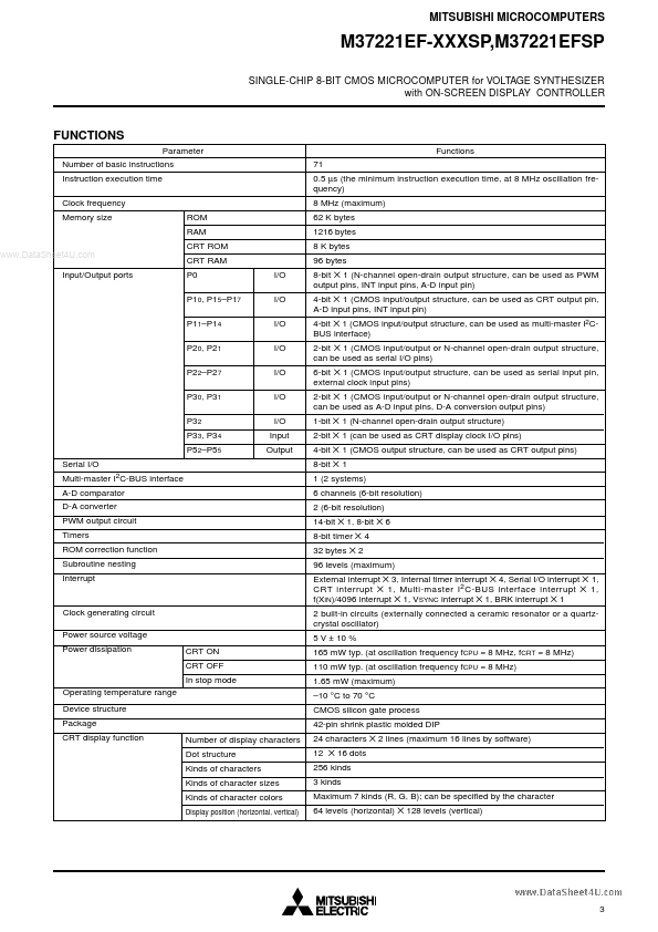 M37221EF-xxxSP