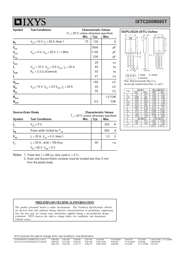 IXTC200N085T