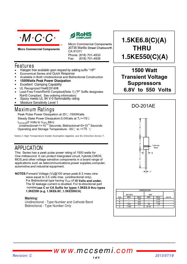 1.5KE510CA