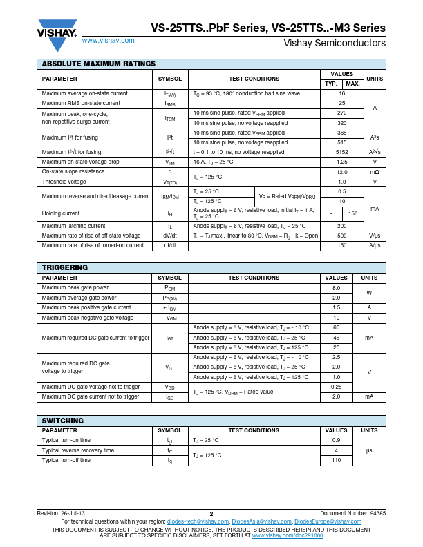 VS-25TTS08PbF