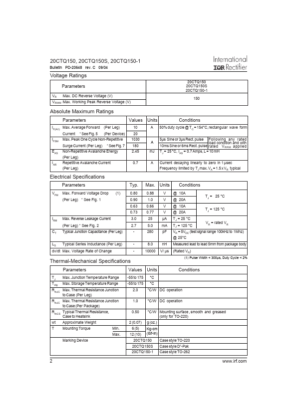 20CTQ150STRRPBF