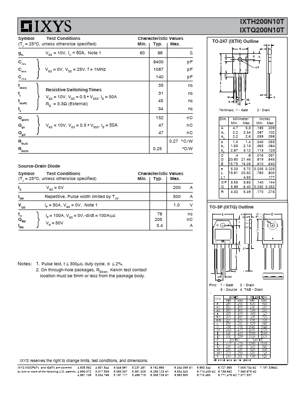 IXTH200N10T