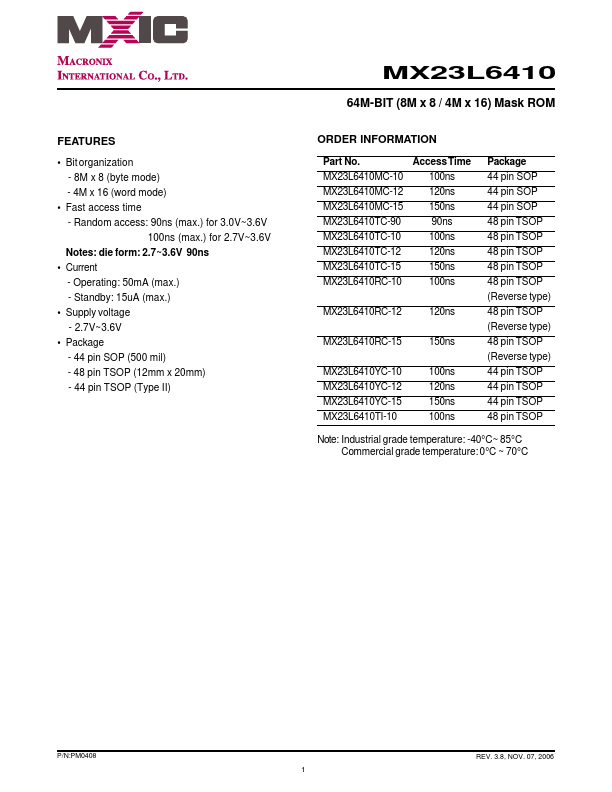 MX23L6410MC-12