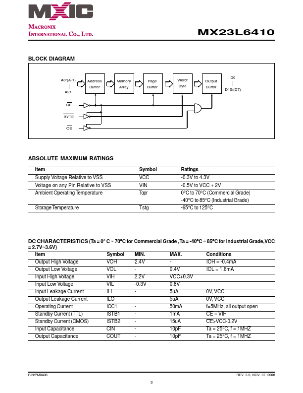 MX23L6410MC-12