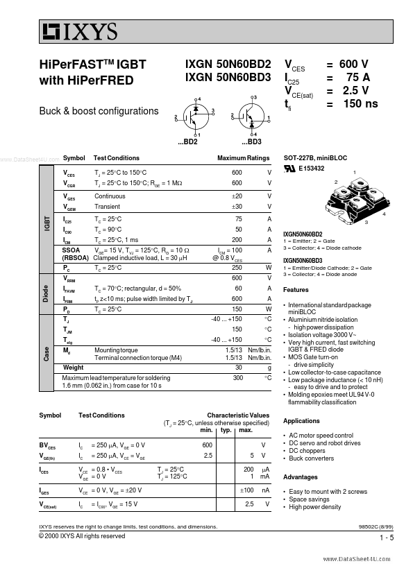 IXGN50N60BD2