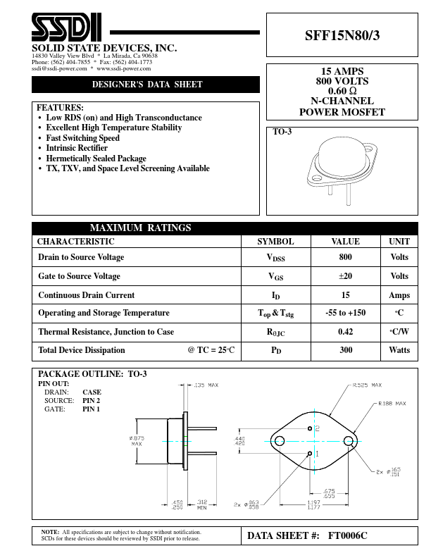 SFF15N80-3