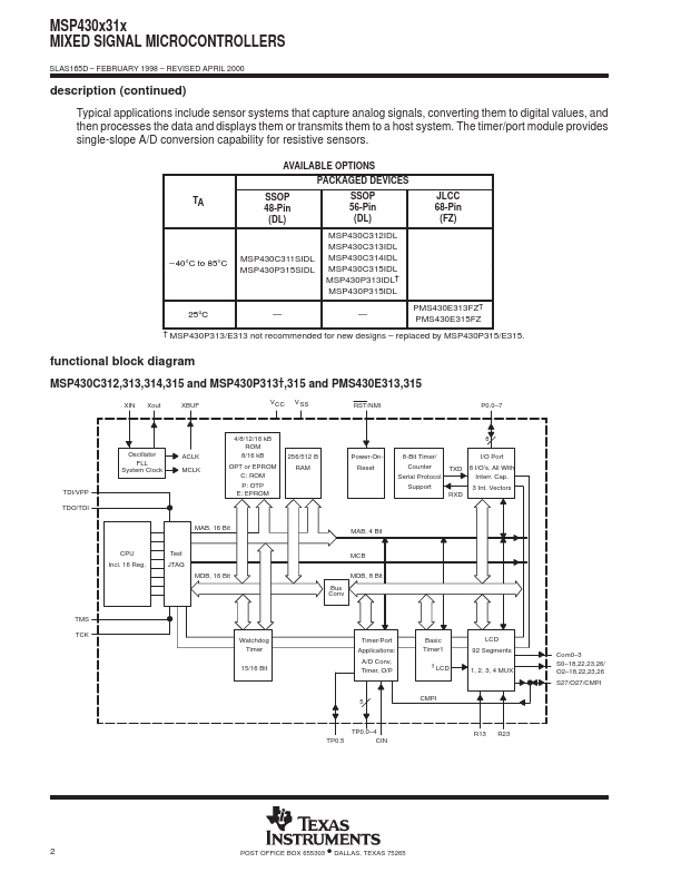 MSP430C312