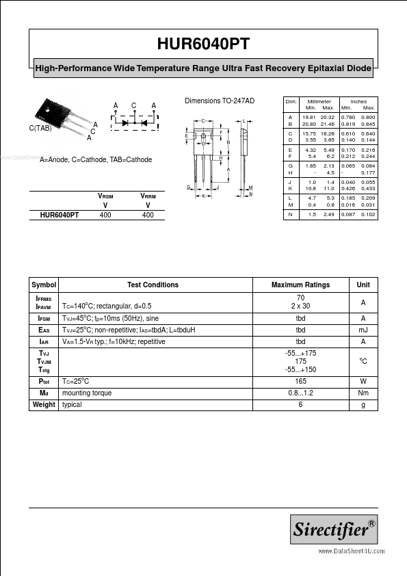 HUR6040PT