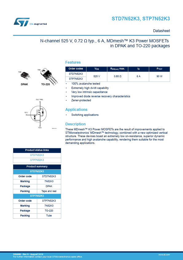 STD7N52K3