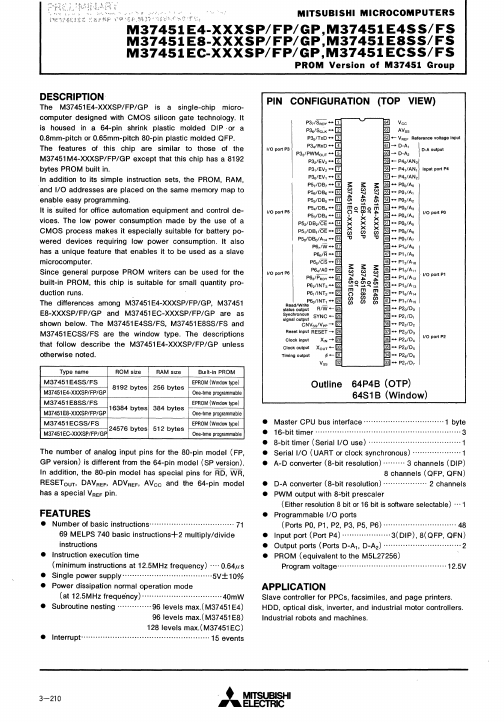 M37451E4-XXXFP