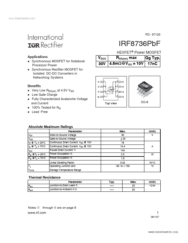 IRF8736PBF