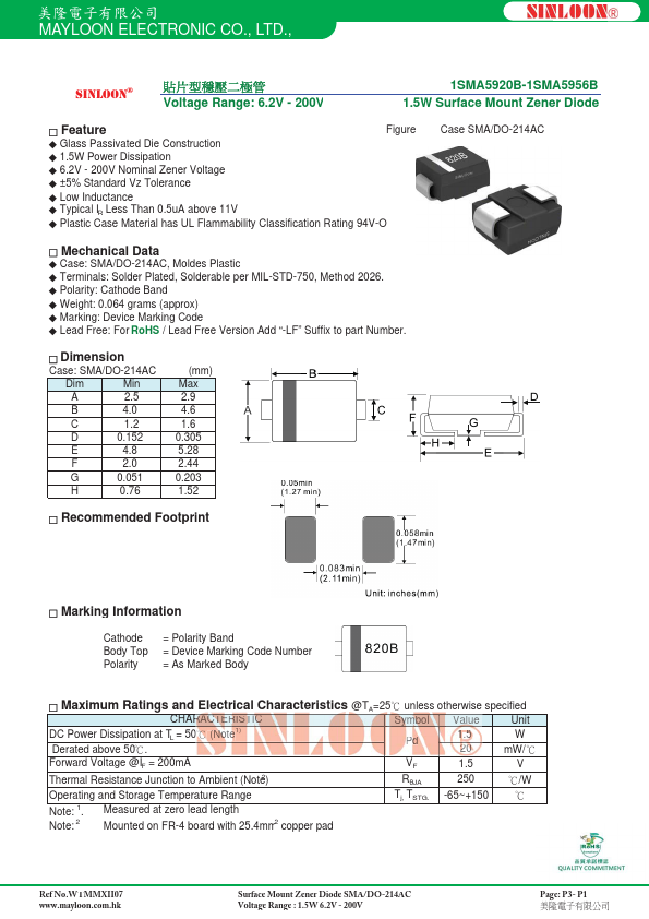 1SMA5927B