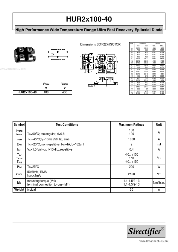 HUR2X100-40