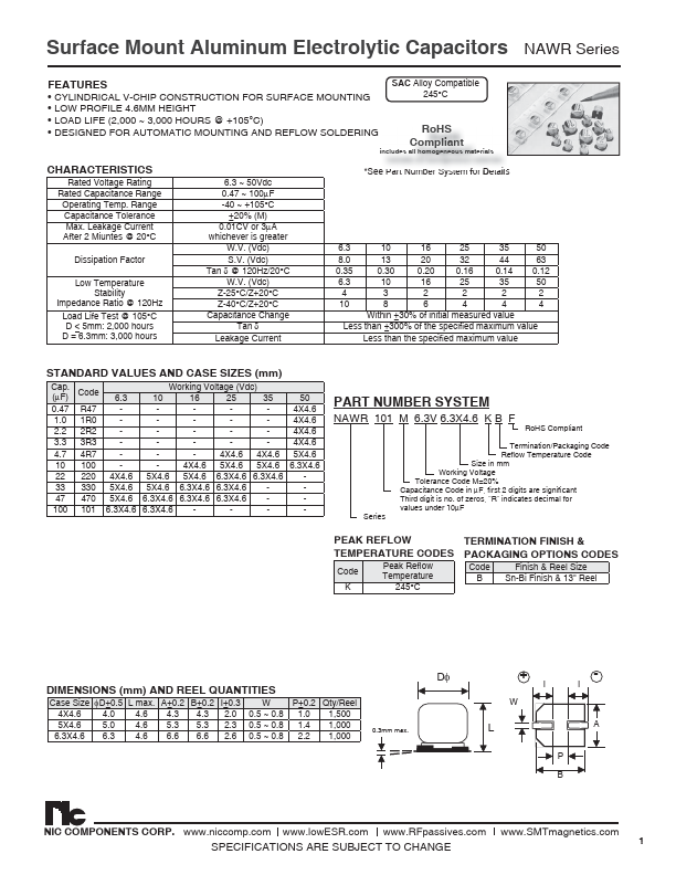 NAWR220M25V6.3X4.6KBF