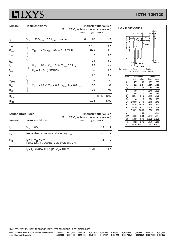 IXTH12N120