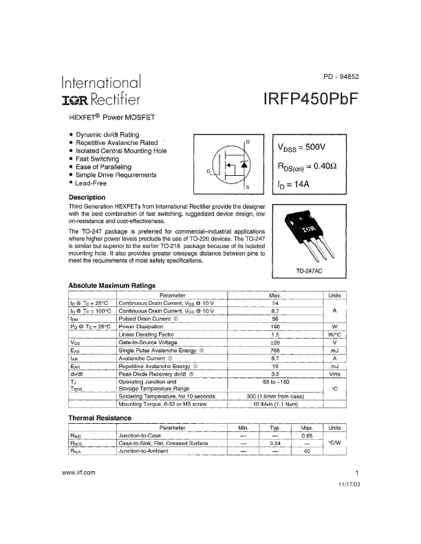 IRFP450PBF