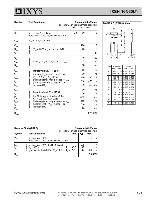 IXSH16N60U1