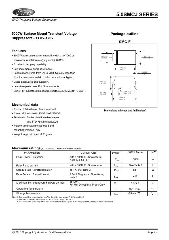 5.0SMCJ120AG