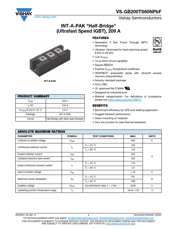 VS-GB200TS60NPbF