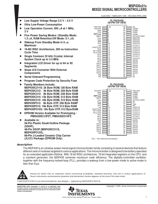 MSP430C315